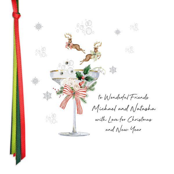 PERSONALISE FOR THEM… to Wonderful Friends with Love for Christmas and New Year (Reindeer Coupe)