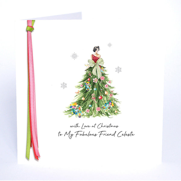 PERSONALISE FOR THEM… with Love at Christmas to My Fabulous Friend (Lady Dress)