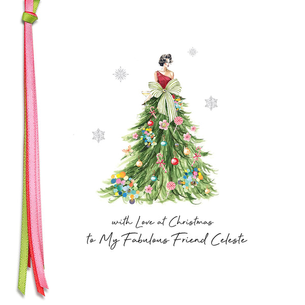 PERSONALISE FOR THEM… with Love at Christmas to My Fabulous Friend (Lady Dress)