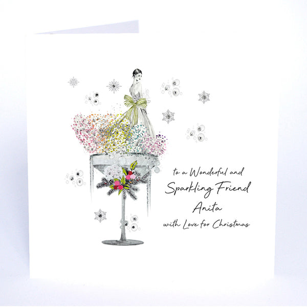 PERSONALISE FOR HER… to a Wonderful and Sparkling Friend with Love for Christmas (Lady Coupe)