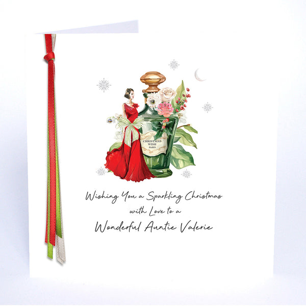 PERSONALISE FOR HER… Wishing You a Sparkling Christmas with Love to a Wonderful Auntie (Lady Perfume)