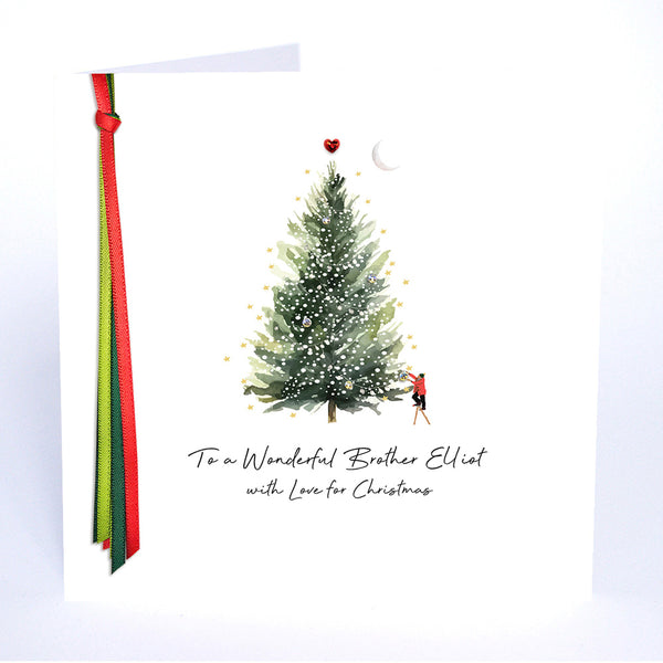 PERSONALISE FOR HIM… to a Wonderful Brother with Love for Christmas (Tree)