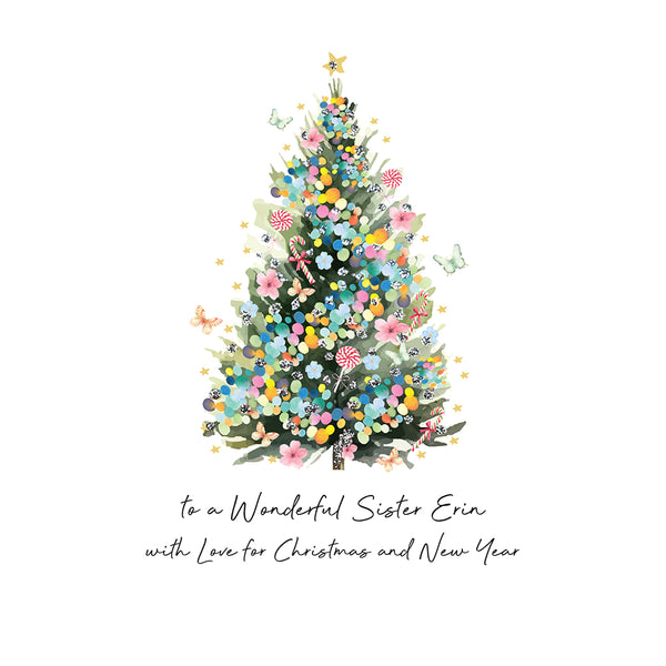 PERSONALISE FOR THEM… to a Wonderful Sister with Love for Christmas and New Year (Tree)