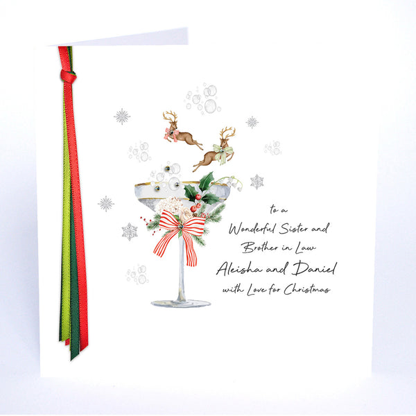 PERSONALISE FOR THEM… to a Wonderful Sister and Brother in Law with Love for Christmas (Reindeer Coupe)