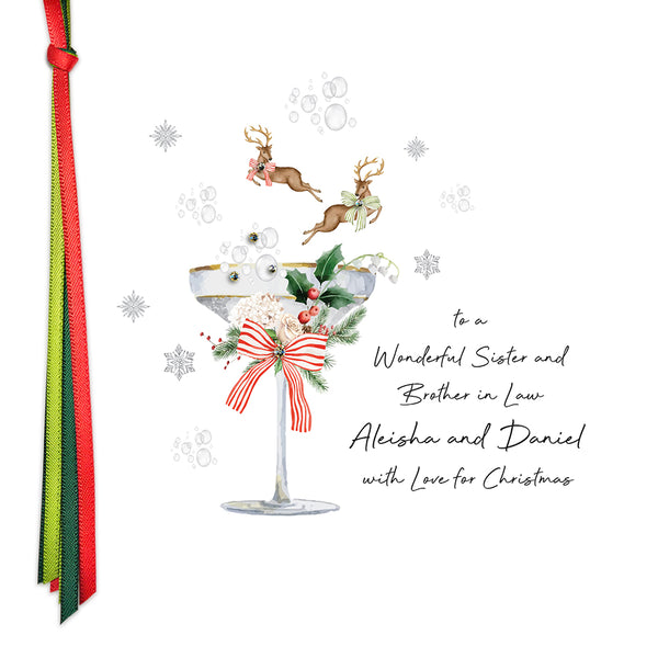 PERSONALISE FOR THEM… to a Wonderful Sister and Brother in Law with Love for Christmas (Reindeer Coupe)