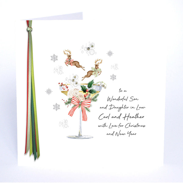 PERSONALISE FOR THEM… to a Wonderful Son and Daughter in Law with Love for Christmas (Reindeer Coupe)