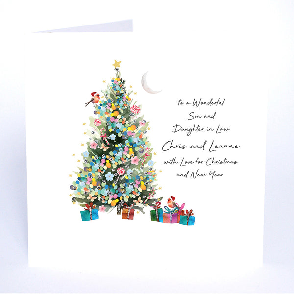 PERSONALISE FOR THEM… to a Wonderful Son and Daughter in Law with Love for Christmas and New Year (Tree Presents)