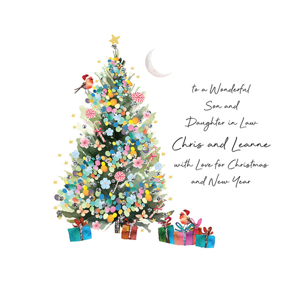 PERSONALISE FOR THEM… to a Wonderful Son and Daughter in Law with Love for Christmas and New Year (Tree Presents)