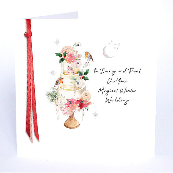 PERSONALISE FOR… On Your Magical Winter Wedding (Wedding Cake Robins)
