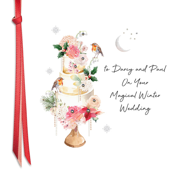 PERSONALISE FOR… On Your Magical Winter Wedding (Wedding Cake Robins)