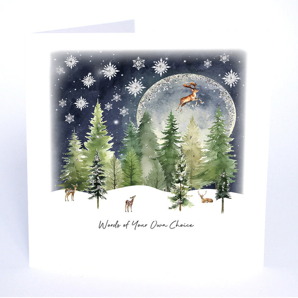 PERSONALISE FOR… Words of Your Own Choice (Winter Forrest Reindeers)