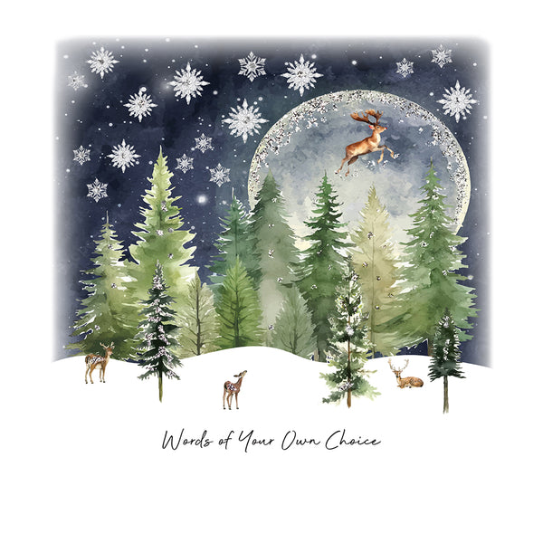 PERSONALISE FOR… Words of Your Own Choice (Winter Forrest Reindeers)