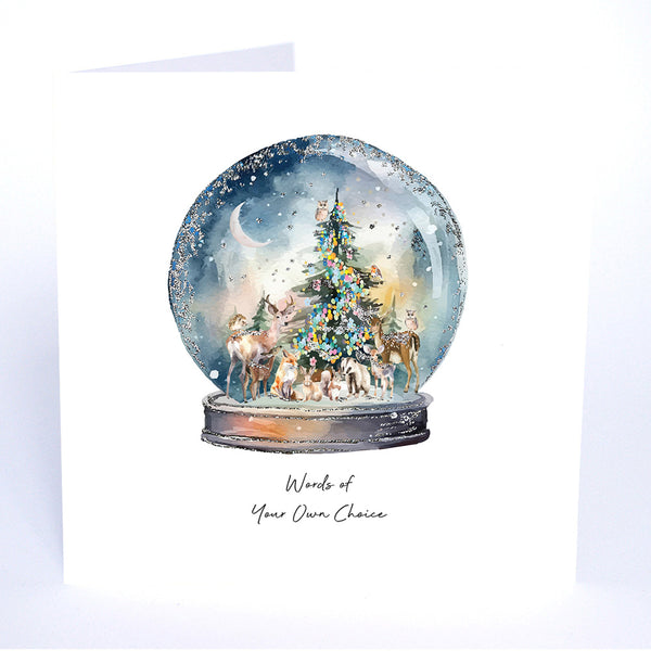 PERSONALISE FOR… Words of Your Own Choice (Woodland Animals Snowglobe)