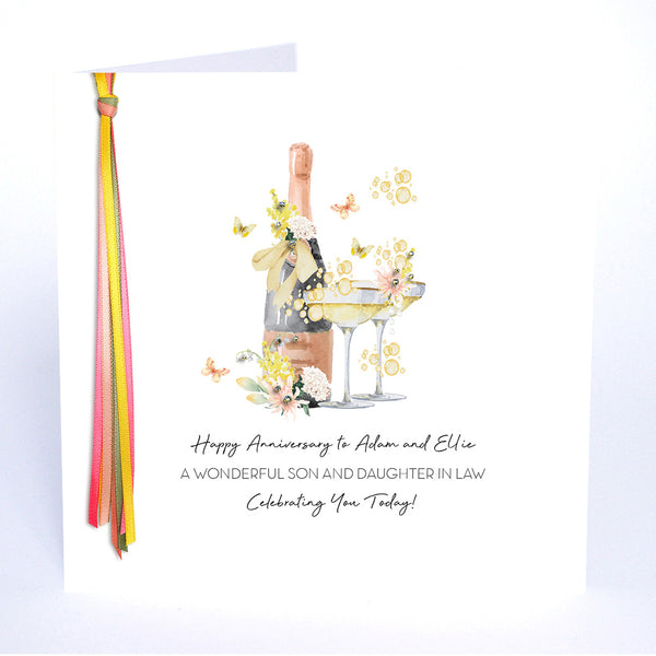 Happy Anniversary Son and Daughter In Law (Champagne)