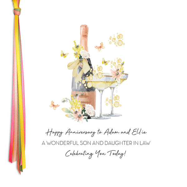 Happy Anniversary Son and Daughter In Law (Champagne)