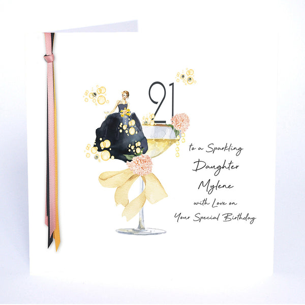 21 to a Sparkling Daughter with Love on Your Special Birthday (Lady Coupe)