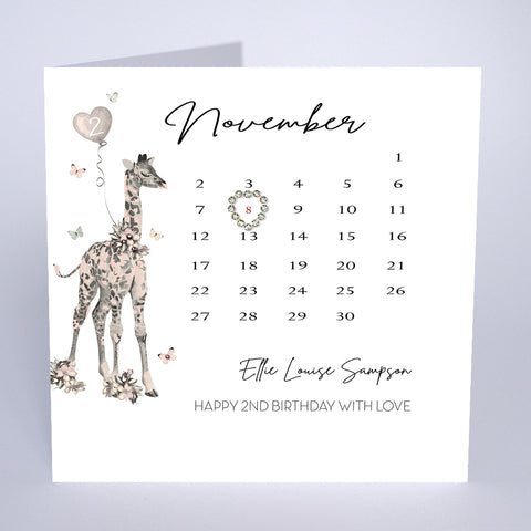 Happy Birthday Giraffe (Pink) (Calendar)