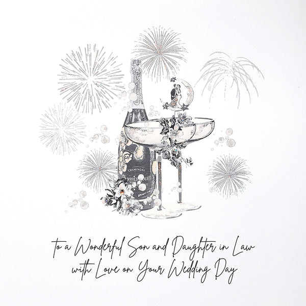 To a Wonderful Son and Daughter in Law, with Love on Your Wedding Day