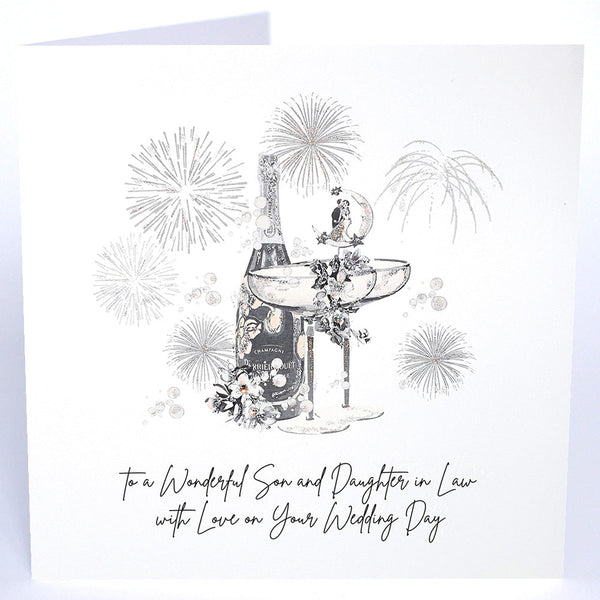 To a Wonderful Son and Daughter in Law, with Love on Your Wedding Day