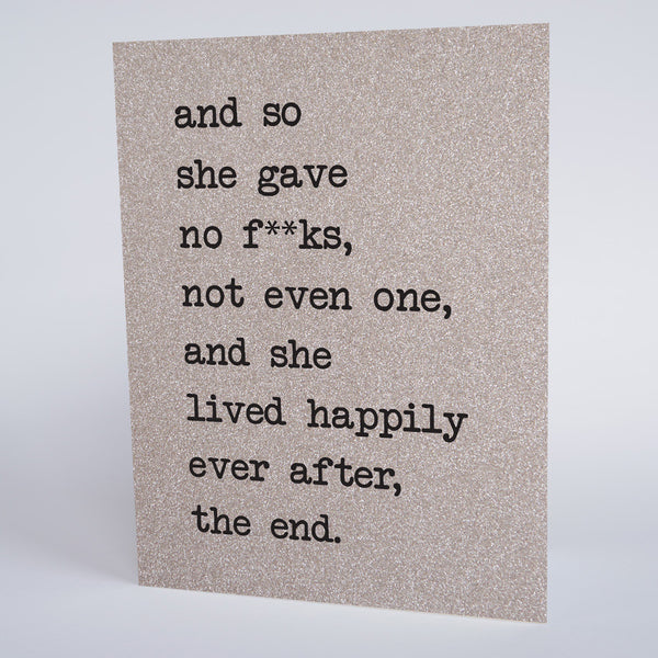 And So She Gave No F**ks