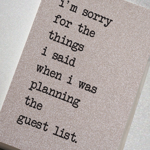 I'm Sorry For The Things I Said...