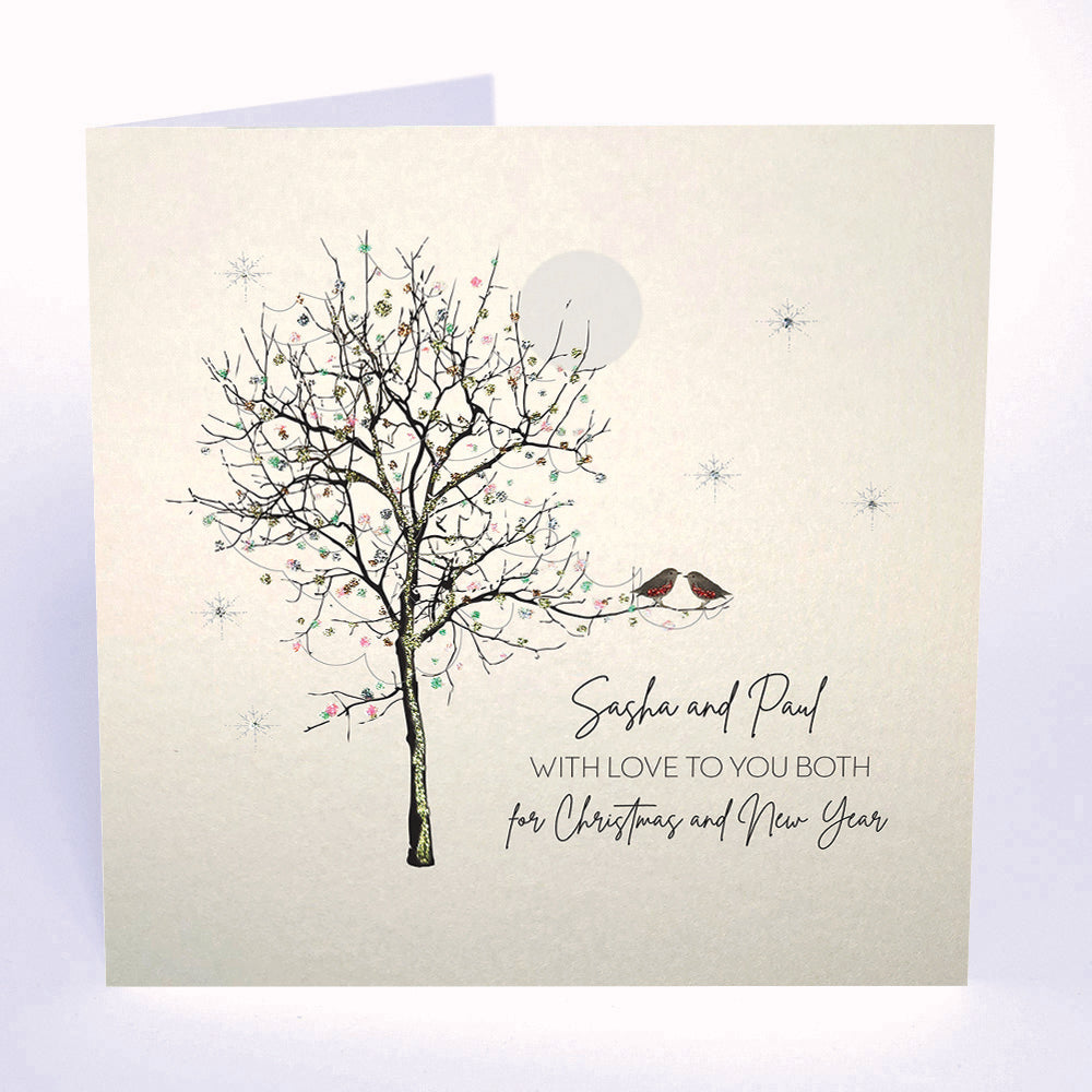 PERSONALISE FOR THEM… With Love to you Both for Christmas and New Year (Tree Robins)