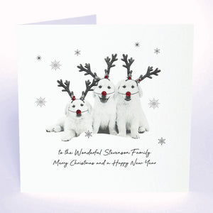 PERSONALISE FOR THEM… To a Wonderful Family Merry Christmas and a Happy New Year (Dogs Reindeers)