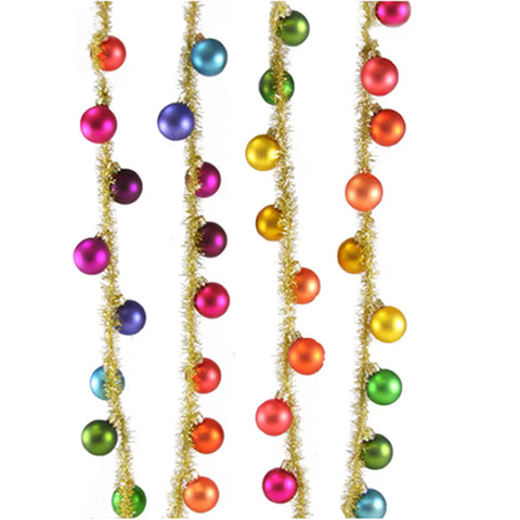 Rainbow Baubles Tinsel Garland