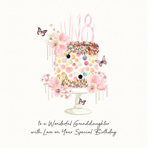 18 to a Wonderful Granddaughter With Love on Your Special Birthday
