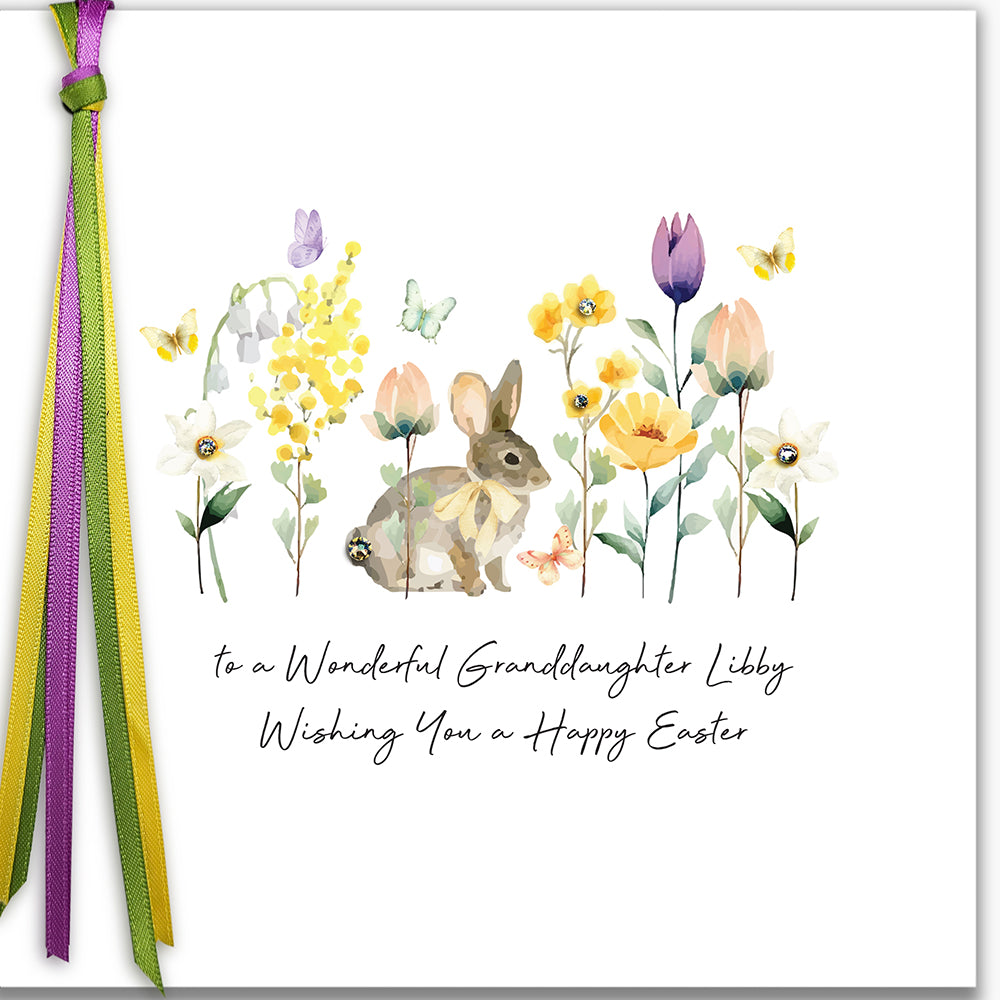 To a Wonderful Granddaughter/Daughter/Niece etc (Bunny & Flowers)