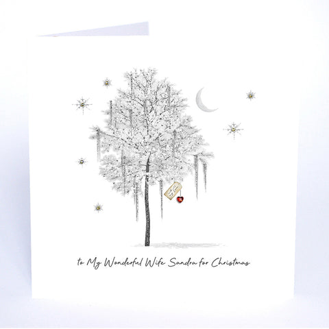 PERSONALISE FOR HER… to My Wonderful Wife for Christmas (Tree Heart)
