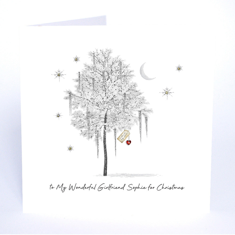 PERSONALISE FOR HER… to My Wonderful Girlfriend for Christmas (Tree Heart)