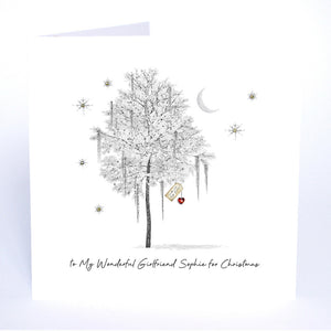 PERSONALISE FOR HER… to My Wonderful Girlfriend for Christmas (Tree Heart)