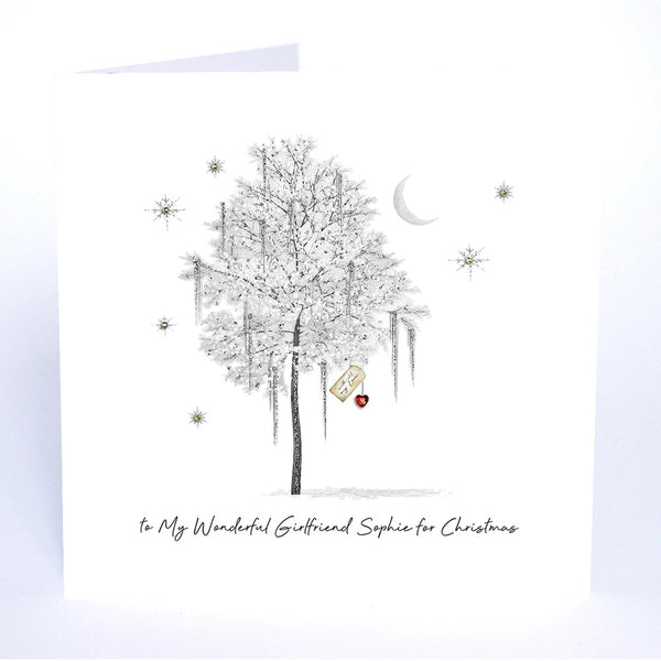 PERSONALISE FOR HER… to My Wonderful Girlfriend for Christmas (Tree Heart)
