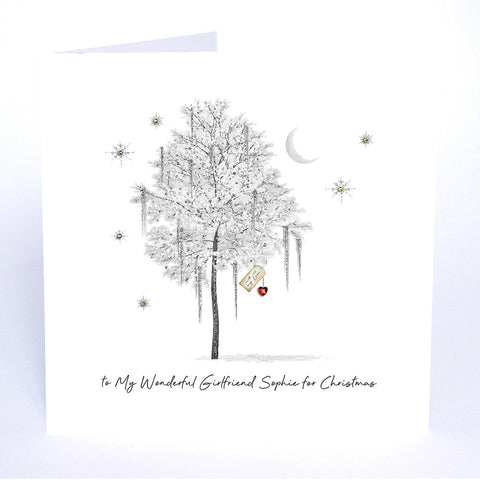 PERSONALISE FOR HER… to My Wonderful Girlfriend for Christmas (Tree Heart)