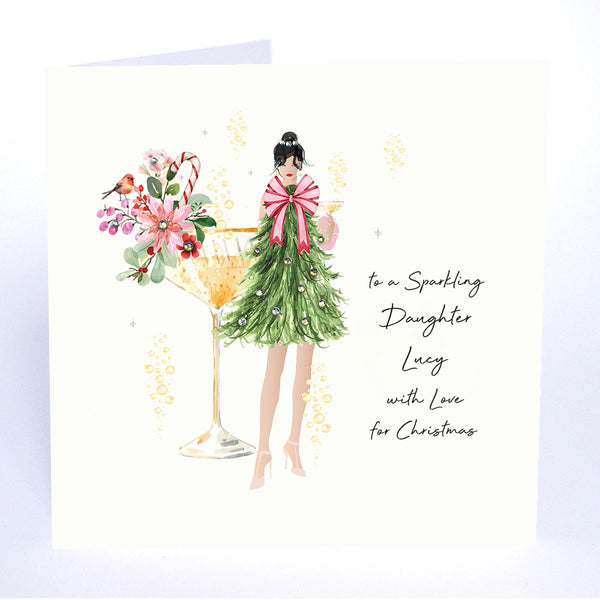 to a Sparkling Daughter with Love for Christmas (Lady Champagne Christmas Dress)