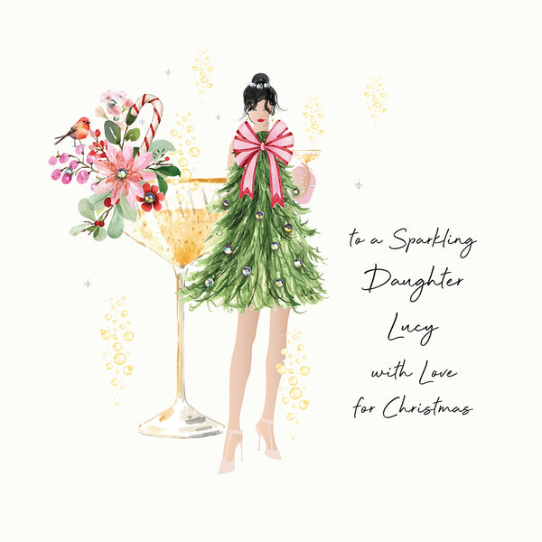 to a Sparkling Daughter with Love for Christmas (Lady Champagne Christmas Dress)