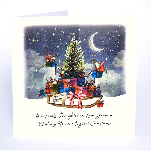 to a Lovely Daughter in Law Wishing You a Magical Christmas (Penguins Presents Sleigh)
