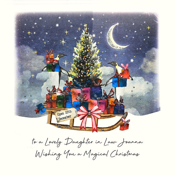 to a Lovely Daughter in Law Wishing You a Magical Christmas (Penguins Presents Sleigh)