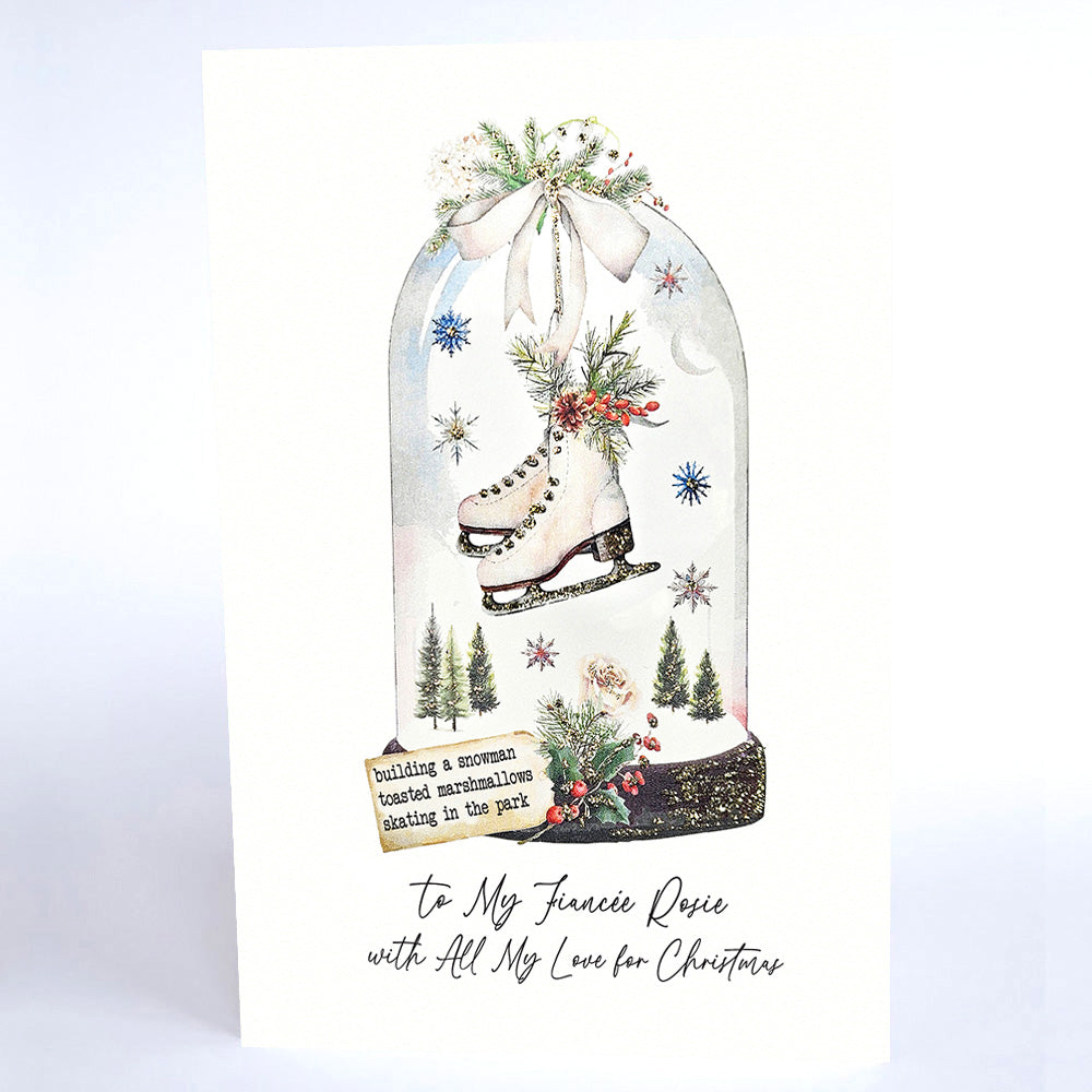 PERSONALISE FOR HER… to My Fianceé with All My Love for Christmas (Ice Skates)