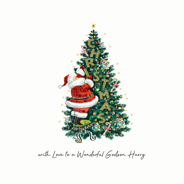 with Love to a Wonderful Godson (Santa Christmas Tree)