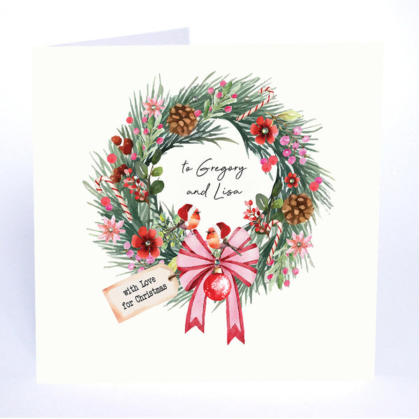 to Both of You with Love for Christmas (Christmas Wreath Robins)