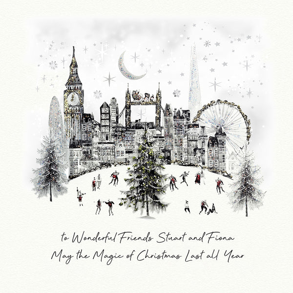 to Wonderful Friends May the Magic of Christmas Last All Year (Skating in the Park London Scene)