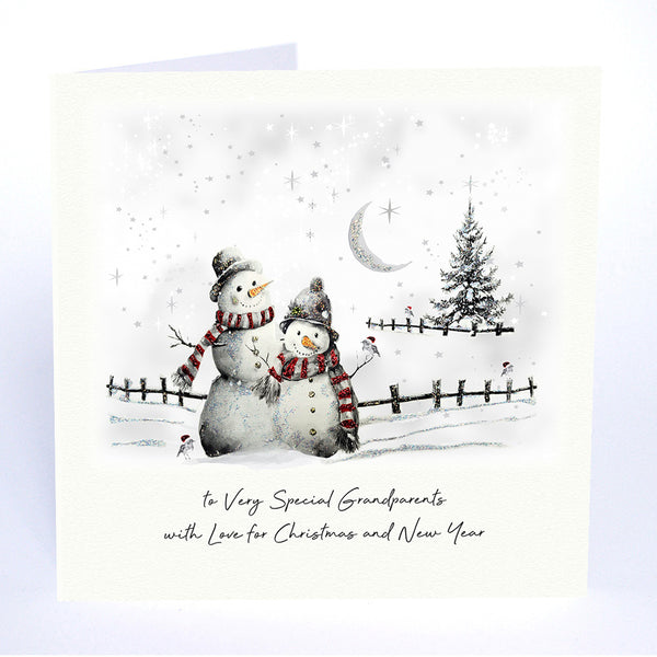 to Very Special Grandparents with Love for Christmas and New Year (Snowmen in the Snow)