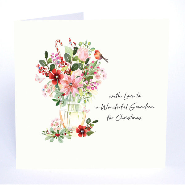 with Love to a Wonderful Grandma for Christmas (Vase Flowers)