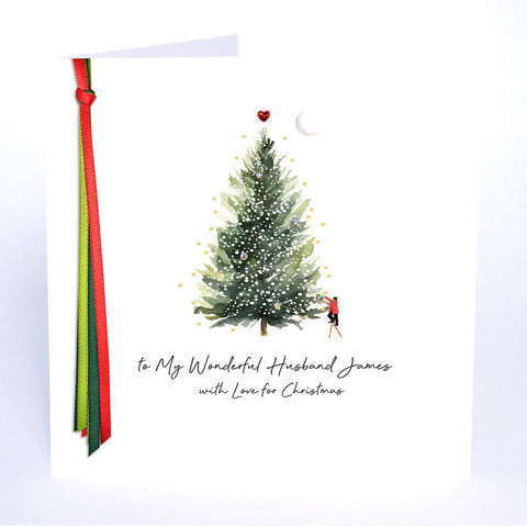 PERSONALISE FOR HIM… to My Wonderful Husband with Love for Christmas (Tree)