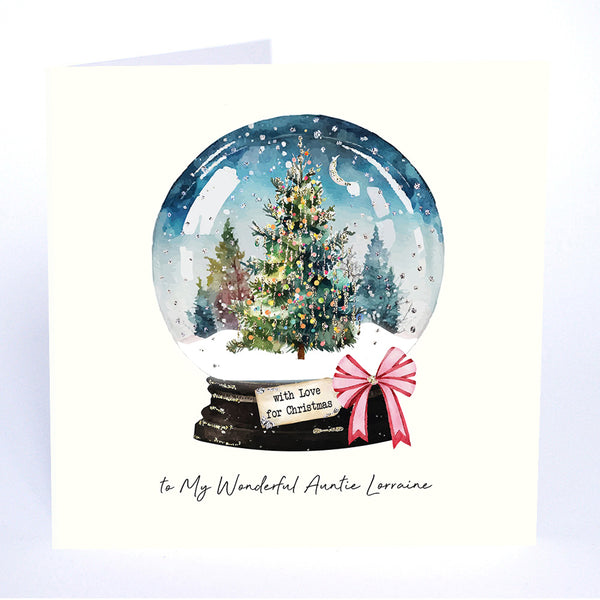 with Love for Christmas to My Wonderful Auntie (Christmas Tree Snowglobe)