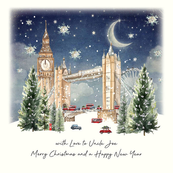 with Love to a Wonderful Uncle Merry Christmas and a Happy New Year (London Scene Night Skies)