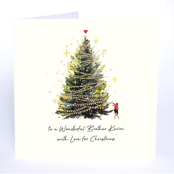 to a Wonderful Brother with Love for Christmas (Decorating the Tree)