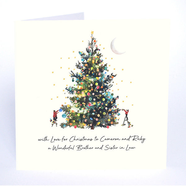 with Love for Christmas to a Wonderful Brother and Sister in Law (Decorating the Tree)